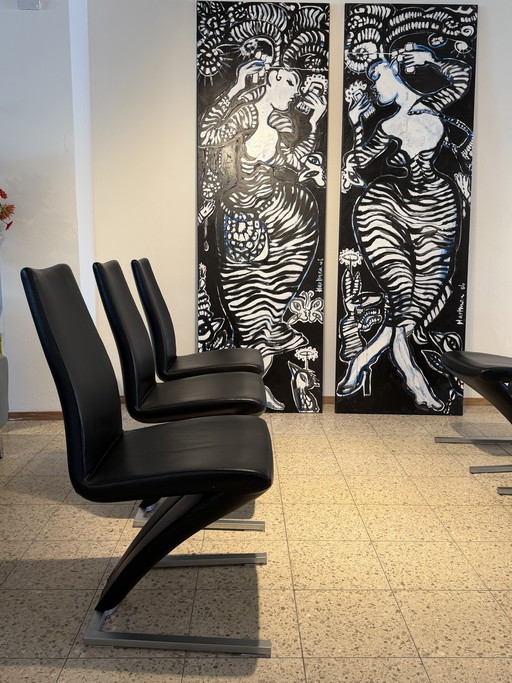 Rolf Benz stoelen 7800 zwart leer  (6)