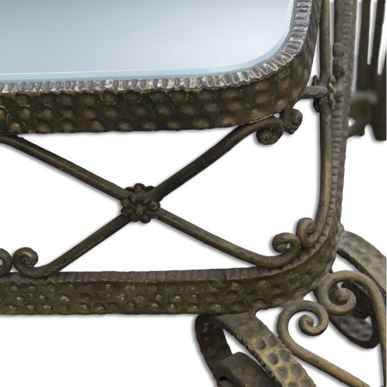 Image 1 of Vintage glass and brass console table, Italy 1940