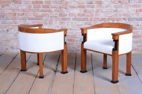 Restored Empire Seating Set, Spruce, Cherry Wood, Polish, Austria, 1850s – Seating area, Textile (photo 16 of 18)