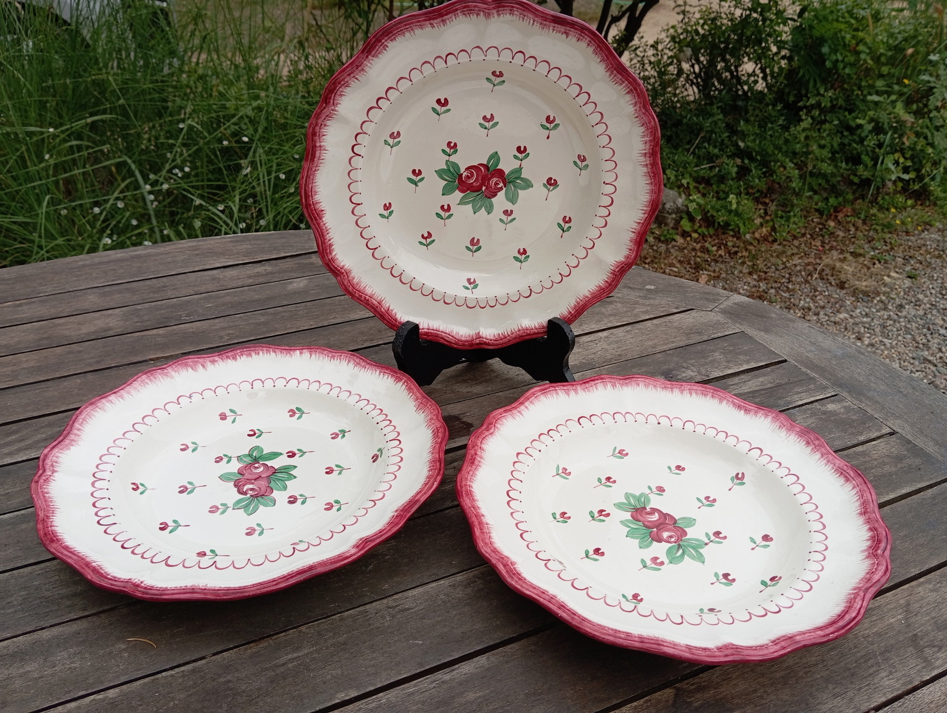 3 Longchamp soup plates 50's / France | manufacture Longchamp