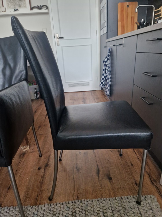 Black Leather Bert Plantagie Dining Chairs (photo 3 of 5)