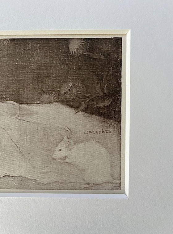 Jan Mankes 1889-1920 / Originele Heliogravure Muizen Op Perkamenten Boek 1923 – Litho's & Zeefdrukken, Paper (photo 6 of 8)