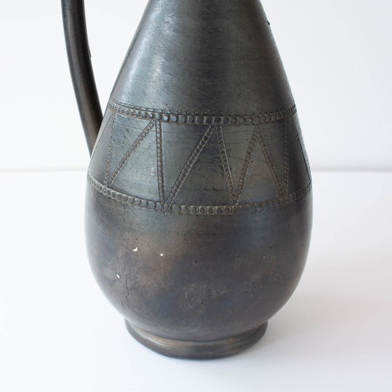 Image 1 of Vintage Handmade Black Pottery Vase from Bisalhaes, 1960's