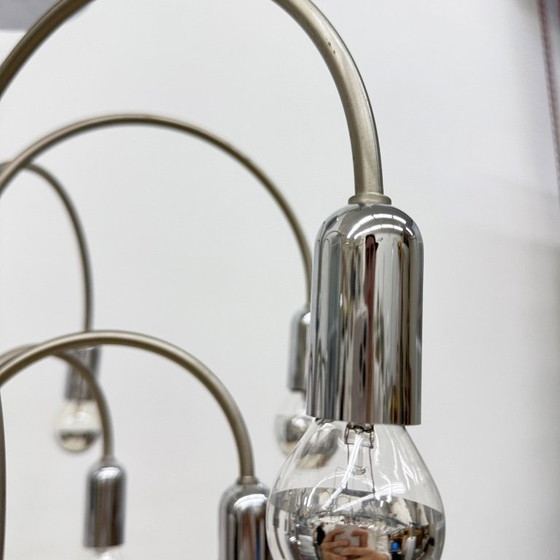 Image 1 of Lampada da soffitto vintage in ottone cromato di Sciolari, anni '70