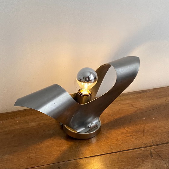 Image 1 of Applique da parete Oxar. 1970. Alluminio curvato. Era spaziale.