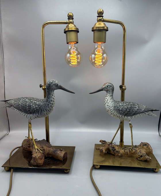 Image 1 of Hollywood-Regency-Vogel-Tischlampen