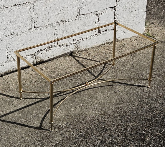 Image 1 of French Vintage Marble Coffee Table - Maison Jansen Lounge Table-Hollywood Regency Style-70s