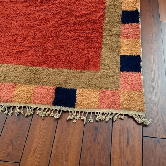 Image 1 of MAROKKAANS ORANJE TAPIJT VAN NATUURLIJKE WOL 300X200CM