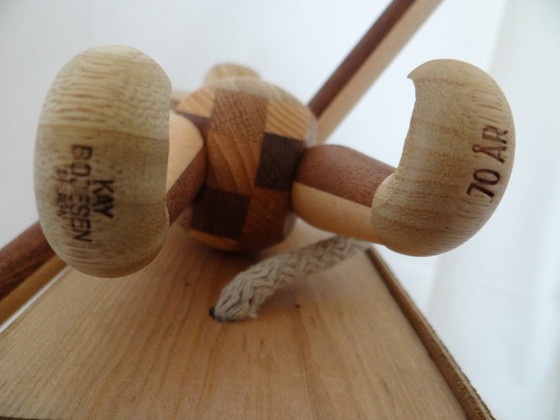 Image 1 of The Christmas gift: Kaj Bojesen 20 cm monkey made from leftover wood for the 70th anniversary in the original box