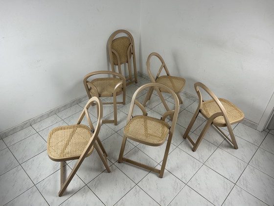 Image 1 of 6x Sedia pieghevole italiana Gigi Sabadin per Crassevig modello Arca