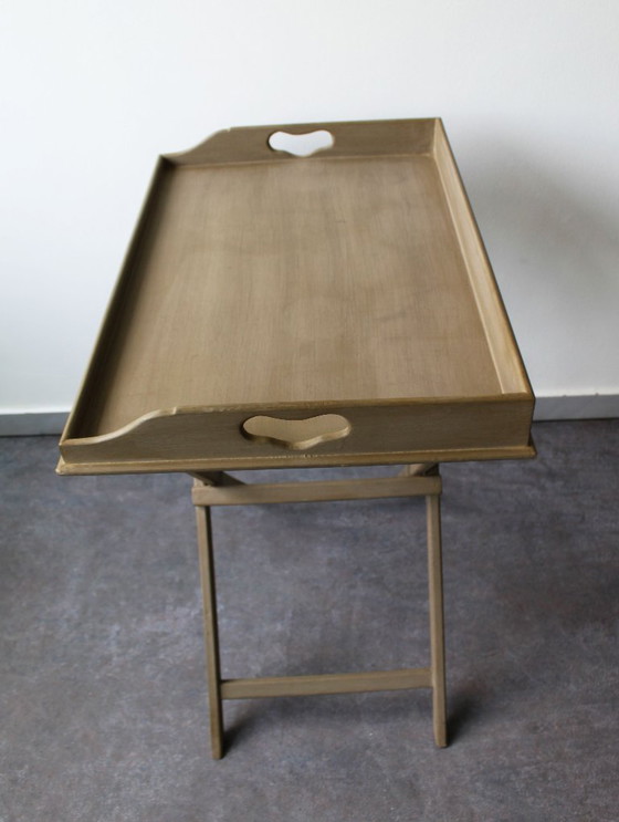 Plateau de service pliant et amovible en bois peint taupe – Tables d'appoint, Wood (photo 8 of 9)