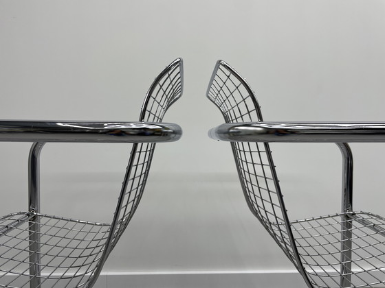 Image 1 of Set of 6 vintage wire steel chairs
