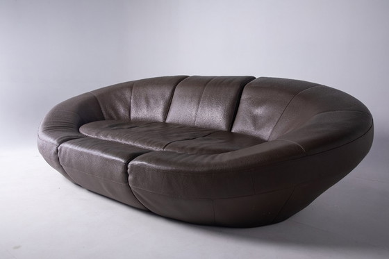 Image 1 of Unieke capsulebank van bruin leer