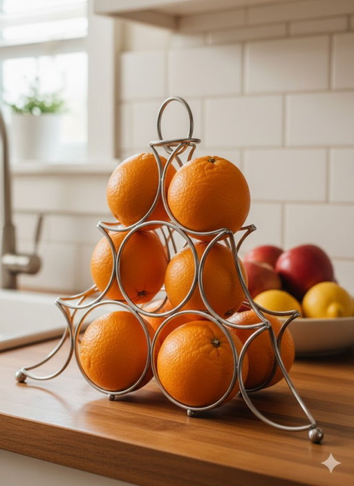 Obstkorb / Orange / Vintage-Apfel