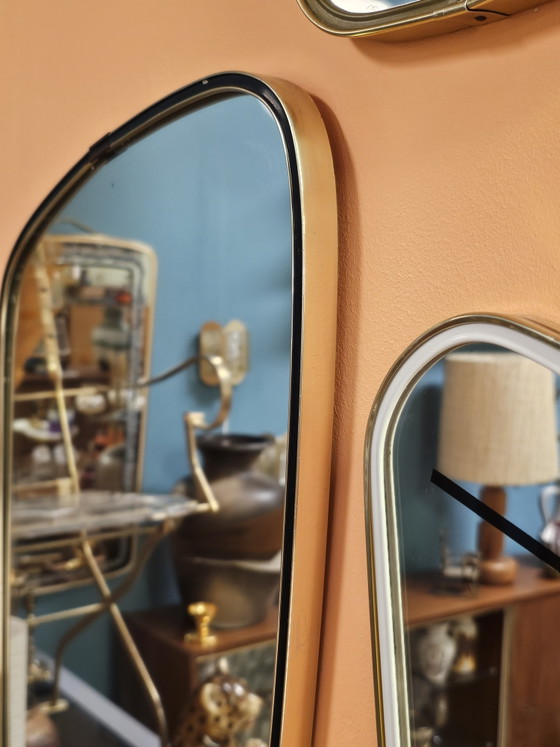 Vintage Organic Mirror Wall Mirror Brass – Glass (photo 5 of 7)