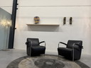 2 sillones Leolux Scylla de cuero negro
