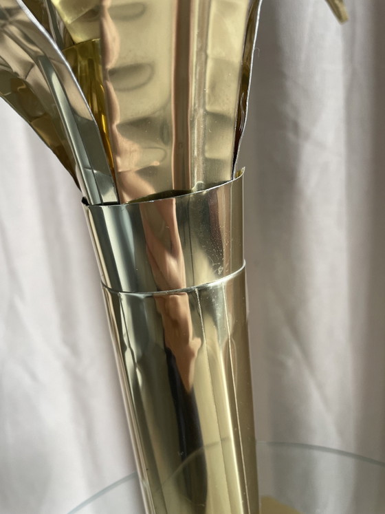 Image 1 of Vintage Palm Tree Lamp in Solid Brass from the 1970s, attributed to Bottega Gadda (Carlo Giorgi style)
