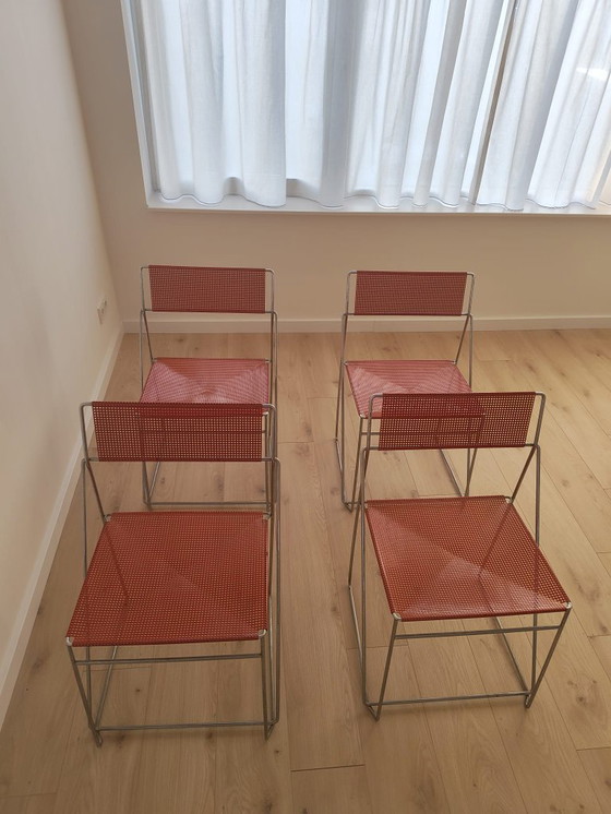 Image 1 of Vintage Nuova X-Line chairs red - Hay, Niels Jørgen Haugesen