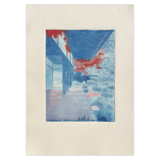 Monique PEHEM (BRETON-PROOUTÉ) Ondertekent Aquatint Terrasse 2017 – Litho's & Zeefdrukken, Paper (photo 2 of 5)