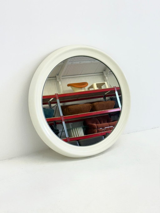 Space Age round mirror in white from Schönbuch