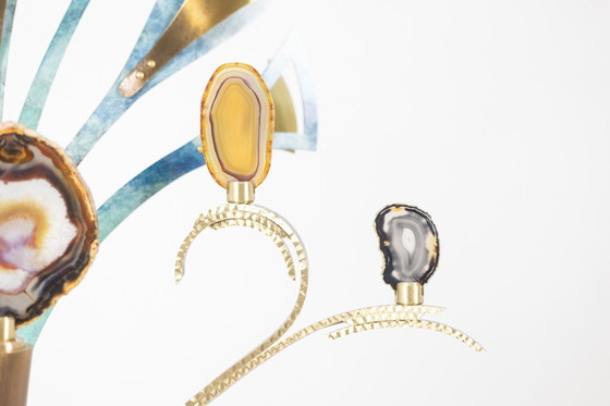 Image 1 of Lampe-Sculpture With Agates - Work by Artisan d'Art
