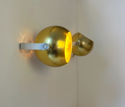 Coppia di applique da parete in ottone vintage di Parscot, Francia, 1970