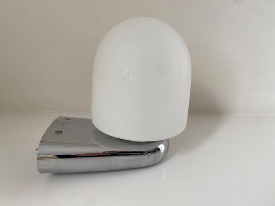 Image 1 of Vintage Dietsche Wandlamp - Muurlamp - jaren '80 - chroom & opaalglas