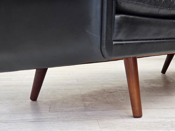 Image 1 of Jaren 60, Deens ontwerp van Aage Christensen, 3-zitsbank, leer.