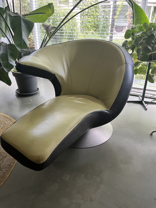 Leolux parabolica fauteuil – Leather, Metal