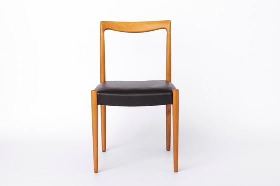 Image 1 of Set of 6 Vintage Lübke Dining Chairs 1970s Germany, Mid Century Beech Wood Chairs