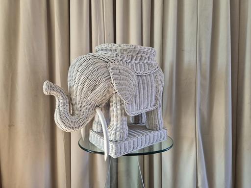 Vintage wicker elephant