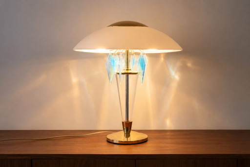 Italienische „Transatlantico“-Tischlampe aus Muranoglas in Pilzform aus den 1980er Jahren