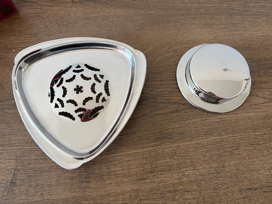 Vintage Mechanical Butter Dish « Coquillor », Triangular Shape, 50s/60s, Kitchen accessories, Other, Silver (photo 4 of 7)