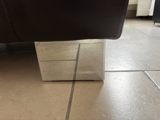 2,5 Zits Bank Montel Bruin Echt Leer Met Verstelbare Rugleuning – Banken, Leather, Metal (photo 11 of 12)