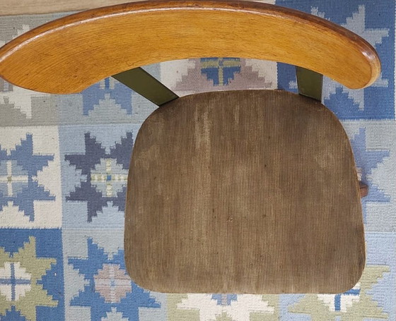 Image 1 of Verstelbare Scandinavische eikenhouten bureaustoel – Denemarken, 1940