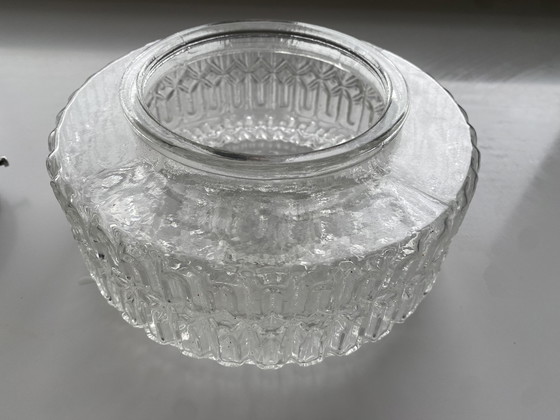 Image 1 of Vintage Glazen Plafonnière / Plafondlamp - Massive