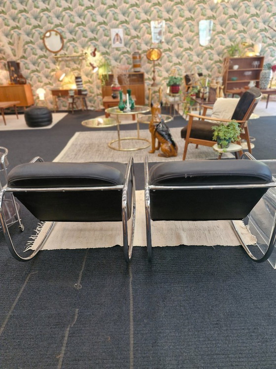 Set van twee vintage buisframe schommelstoelen in Bauhaus-stijl – Fauteuils, Skai (photo 5 of 9)