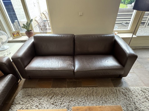 Leren bankstel HF Style (bruin) 2x 3 persoons