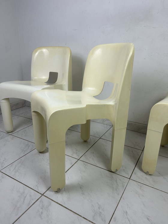 Image 1 of Set di 3 sedie Universal vintage Joe Colombo Kartell, prezzo