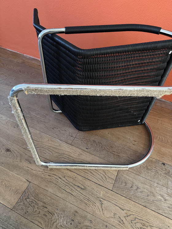 Image 1 of Icono de diseño: Sillón Tecta D35 - Piel negra y cromo