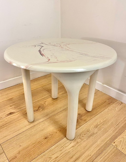 Roze Marmorino vintage Italiaans design bijzettafel