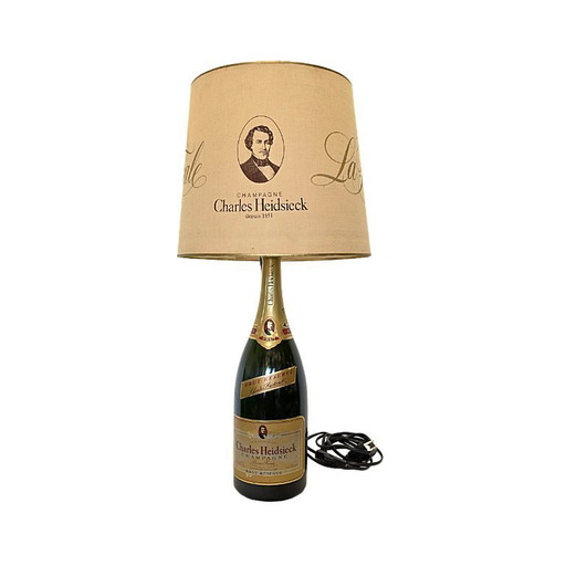 Charles Heidsieck champagne bottle table lamp, 80s/90s