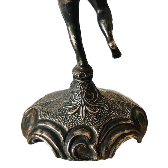 Image 1 of Vintage zware messing Putti Cherubijn 3-armige kandelaar 1960's