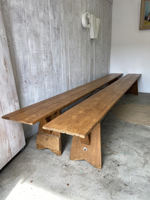 Pair of 3m30 farm benches