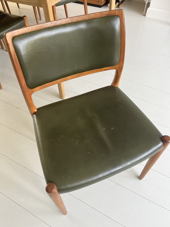 Image 1 of 6 Vintage Niels Otto Moller model 80 chairs for J.L. Møllers