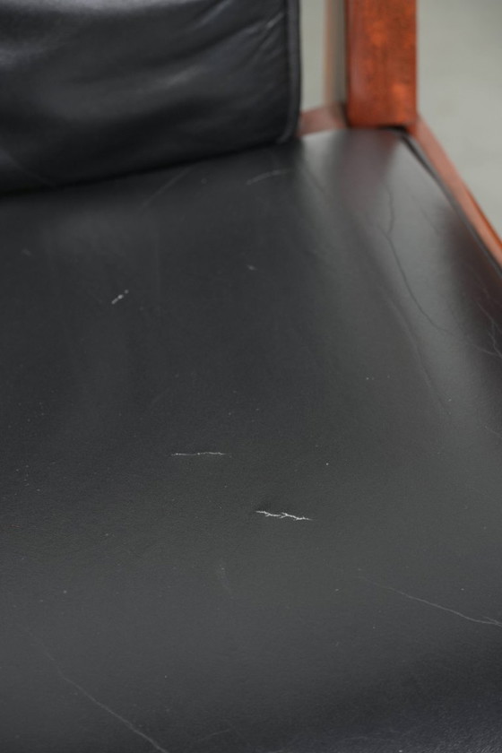 4x elegant black cowhide leather and wood Art Deco dining chair by Schuitema from the Decoforma series (photo 11 of 17)
