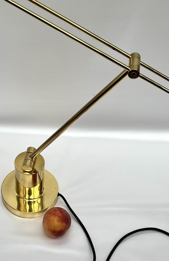 Image 1 of E.L.E. Leuchten – Lampada da scrivania in ottone massiccio dal design di metà secolo (circa anni '70/'80)