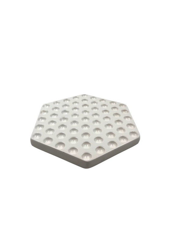 Image 1 of Assiette en céramique blanche de l'ère spatiale, Ennio Lucini, Gabbianelli Italie vers 1970