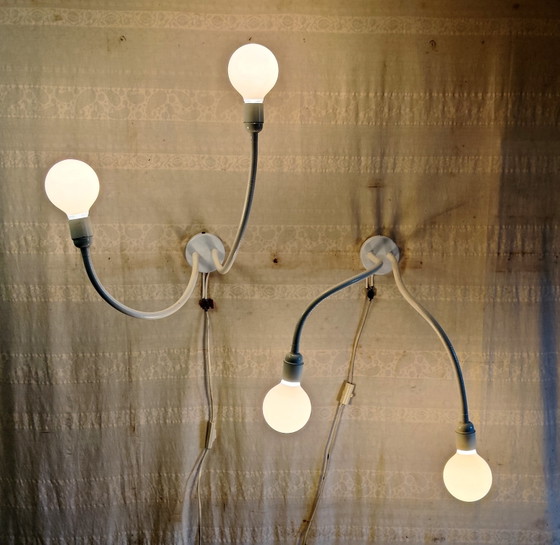XL Doppelflammige Wandleuchten im Space-Age-Design – 1970er Jahre – Metal (photo 5 of 10)