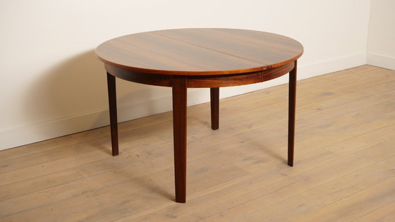 Image 1 of Table de salle à manger ronde vintage | extensible | Bois de rose